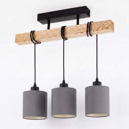 BRILAGI - Flush-mount ceiling light NUBILA 3xE27/60W/230V pine/anthracite