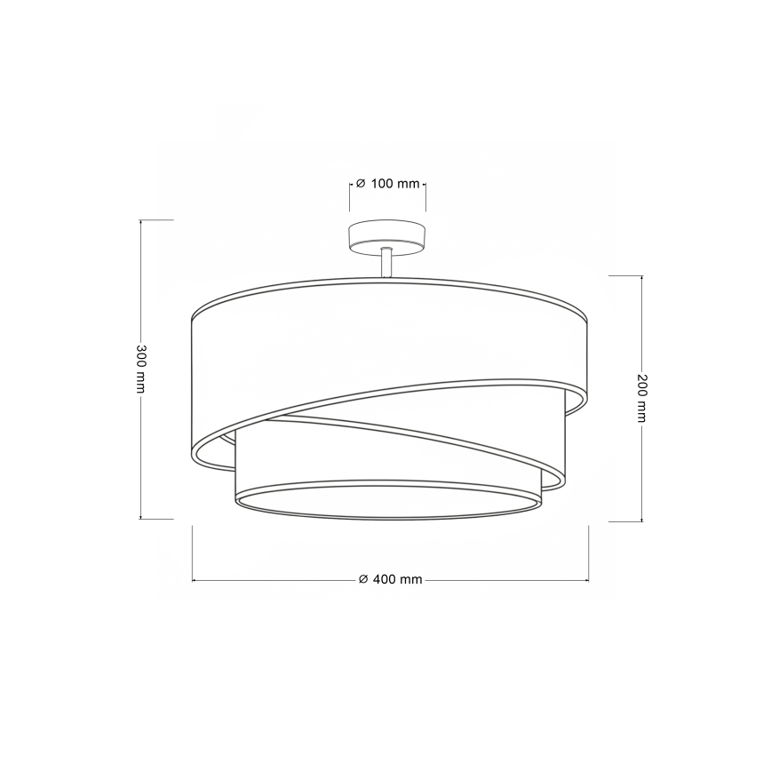 Brilagi - Flush-mount Ceiling Light TRIO 1xE27/60W/230V Ø 40 cm Cream/Gray