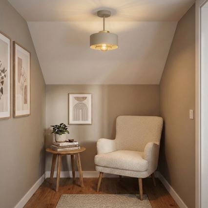 Brilagi - Flush-mount chandelier 1xE27/60W/230V beige/gold