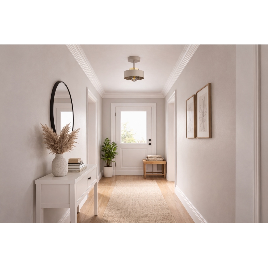 Brilagi - Flush-mount chandelier 1xE27/60W/230V beige/gold