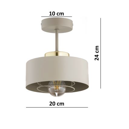 Brilagi - Flush-mount chandelier 1xE27/60W/230V beige/gold
