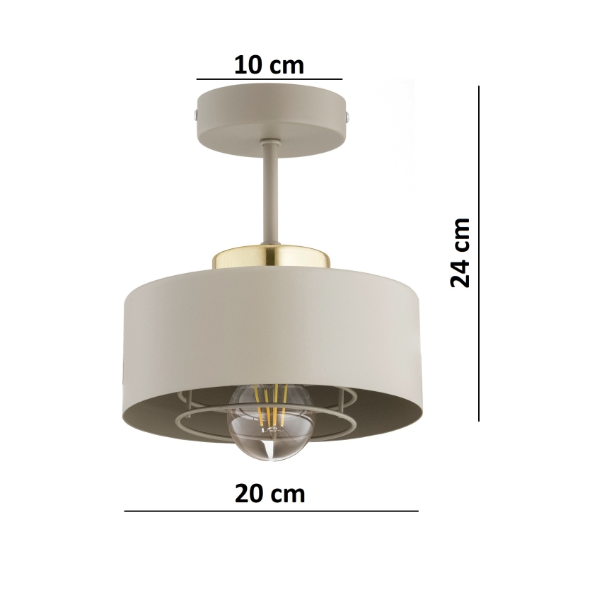 Brilagi - Flush-mount chandelier 1xE27/60W/230V beige/gold