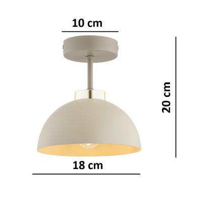 Brilagi - Flush-mount chandelier 1xE27/60W/230V beige/gold
