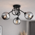 Brilagi - Flush-mount chandelier 3xE27/60W/230V black/smoked gray