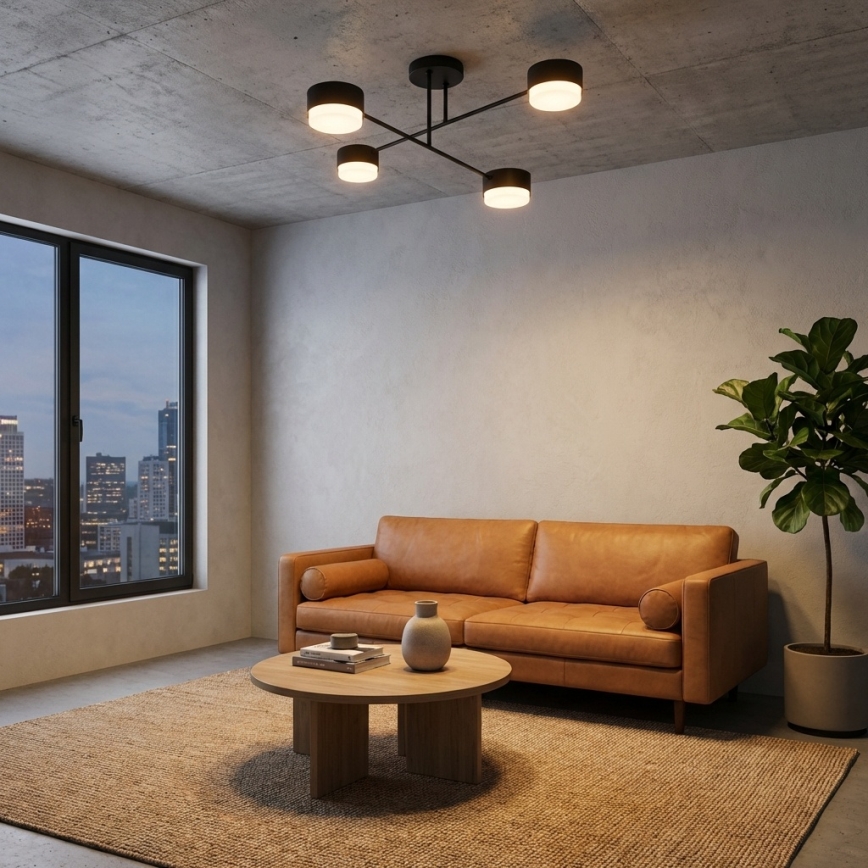 Brilagi - Flush-mount chandelier 4xGX53/12W/230V black