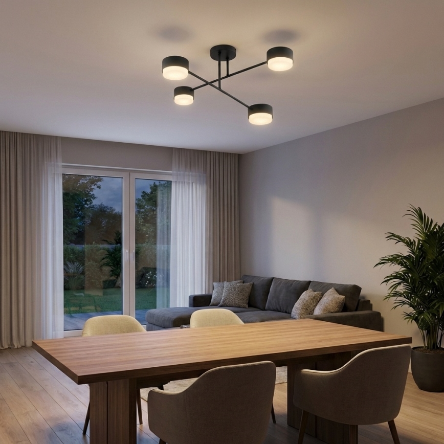 Brilagi - Flush-mount chandelier 4xGX53/12W/230V black