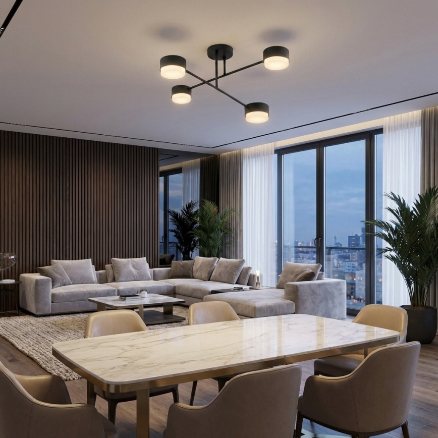 Brilagi - Flush-mount chandelier 4xGX53/12W/230V black