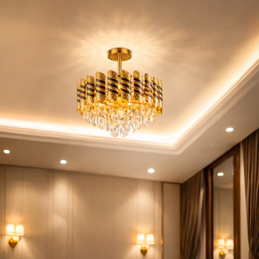 Brilagi - Flush-mount chandelier CRISTAL 5xE14/40W/230V Ø 38 cm