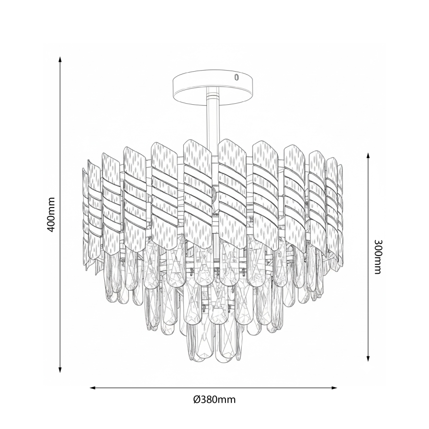Brilagi - Flush-mount chandelier CRISTAL 5xE14/40W/230V Ø 38 cm