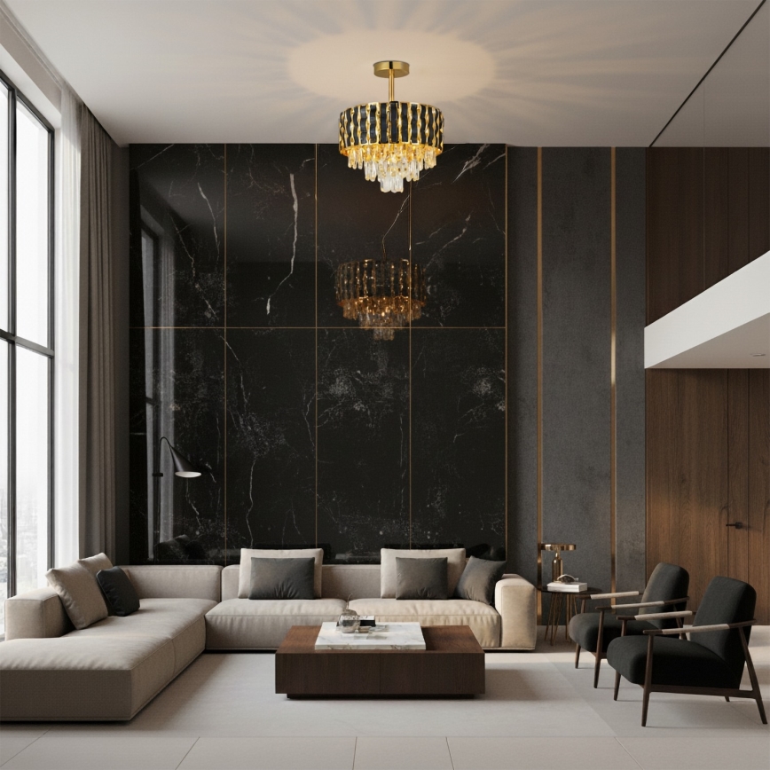 Brilagi - Flush-mount chandelier CRISTAL 5xE14/40W/230V Ø 38 cm