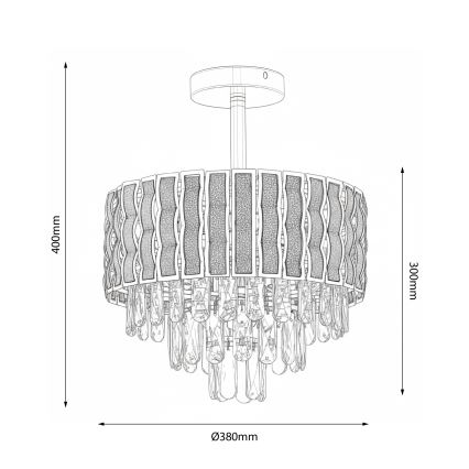 Brilagi - Flush-mount chandelier CRISTAL 5xE14/40W/230V Ø 38 cm