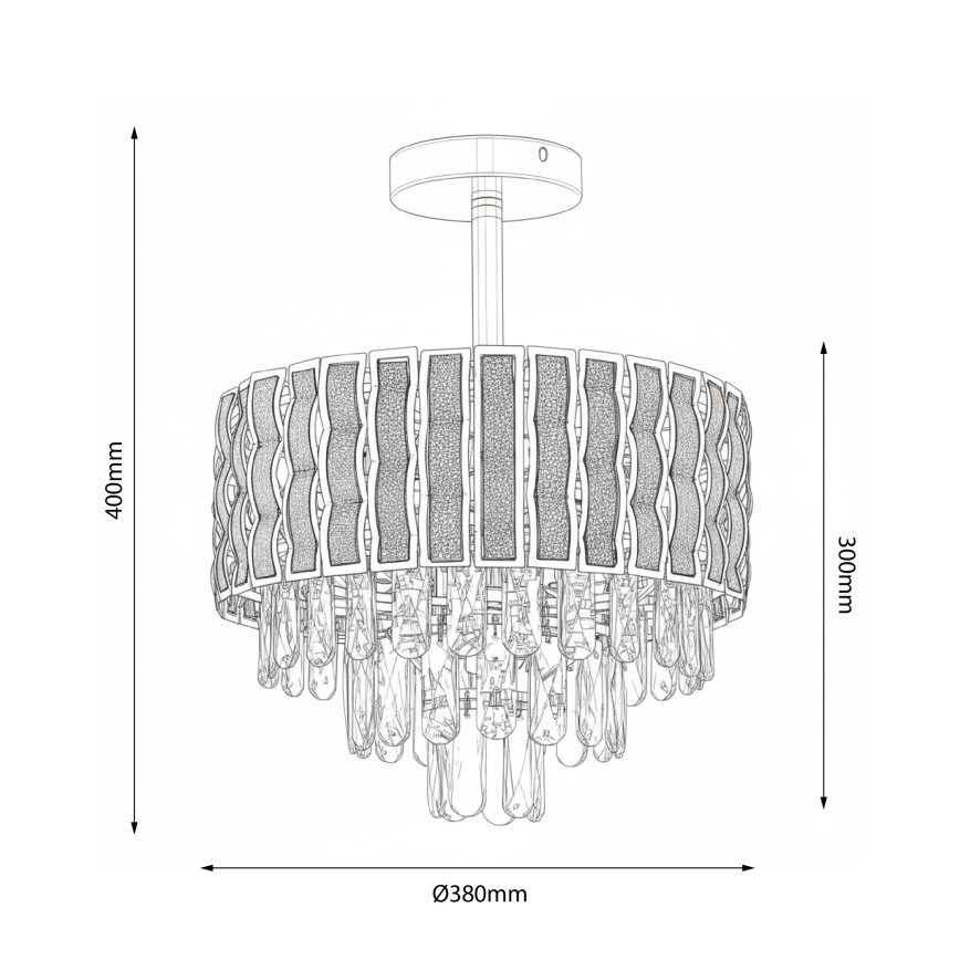 Brilagi - Flush-mount chandelier CRISTAL 5xE14/40W/230V Ø 38 cm