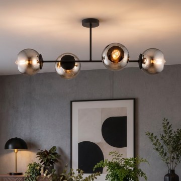 BRILAGI - Flush-mount chandelier DIOR 4xE27/60W/230V black/smoke gray