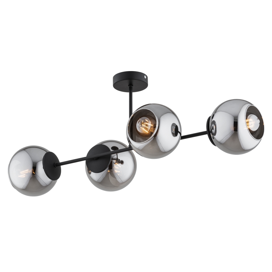 BRILAGI - Flush-mount chandelier DIOR 4xE27/60W/230V black/smoke gray