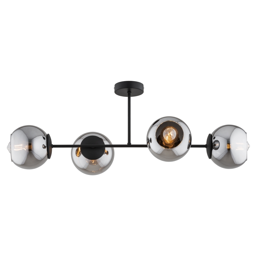 BRILAGI - Flush-mount chandelier DIOR 4xE27/60W/230V black/smoke gray