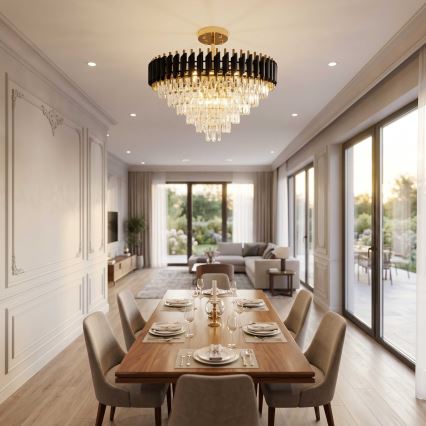 BRILAGI - Flush-mount chandelier ECLIPSE 12xE14/10W/230V Ø 78 cm gold/black