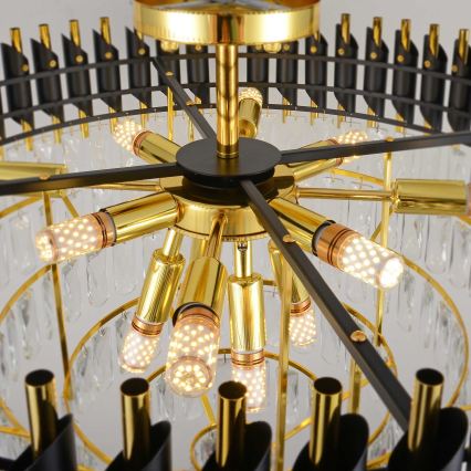 BRILAGI - Flush-mount chandelier ECLIPSE 12xE14/10W/230V Ø 78 cm gold/black
