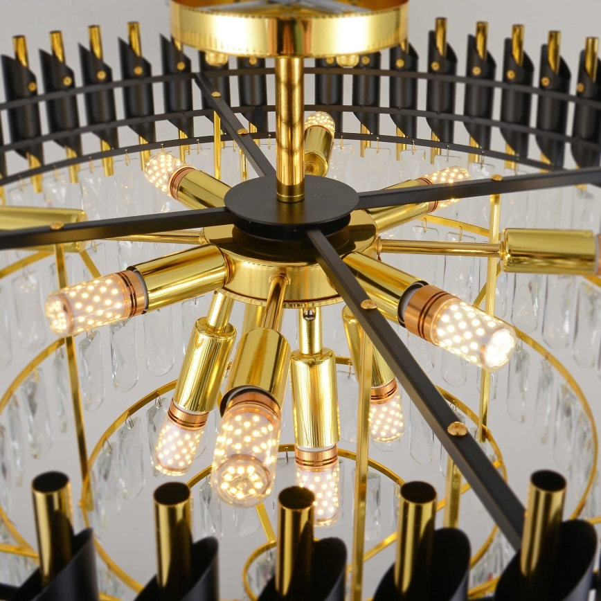BRILAGI - Flush-mount chandelier ECLIPSE 12xE14/10W/230V Ø 78 cm gold/black