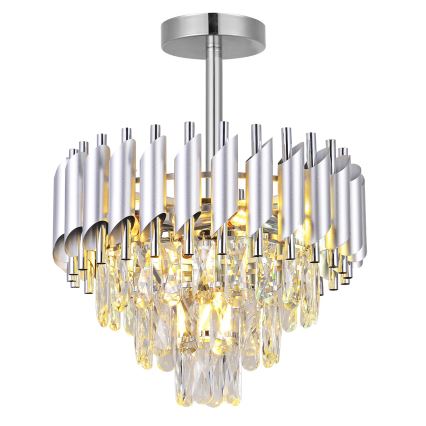 Brilagi - Flush-mount chandelier ECLIPSE 5xE14/10W/230V, Ø 38 cm, Silver