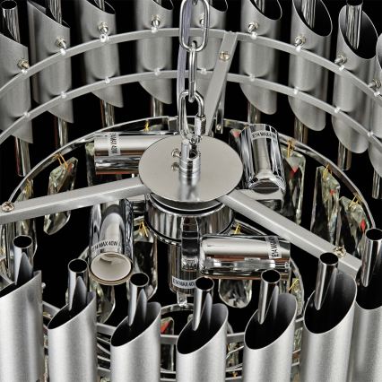 Brilagi - Flush-mount chandelier ECLIPSE 5xE14/10W/230V, Ø 38 cm, Silver