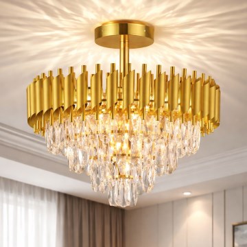 Brilagi - Flush-mount chandelier ECLIPSE 7xE14/10W/230V Ø 48 cm gold