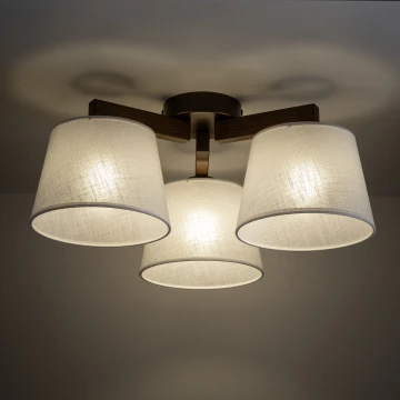Brilagi - Flush-mount chandelier LATTE 3xE27/15W/230V Pine/Beige