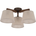 Brilagi - Flush-mount chandelier LATTE 3xE27/60W/230V Pine/Beige