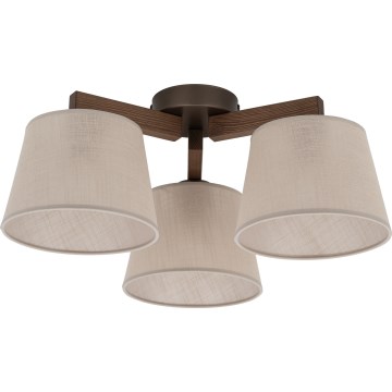 Brilagi - Flush-mount chandelier LATTE 3xE27/60W/230V Pine/Beige