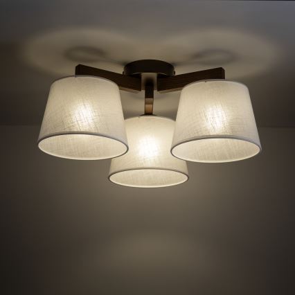 Brilagi - Flush-mount chandelier LATTE 3xE27/60W/230V Pine/Beige