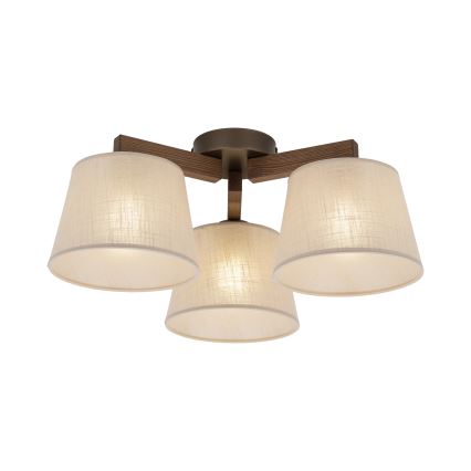Brilagi - Flush-mount chandelier LATTE 3xE27/60W/230V Pine/Beige