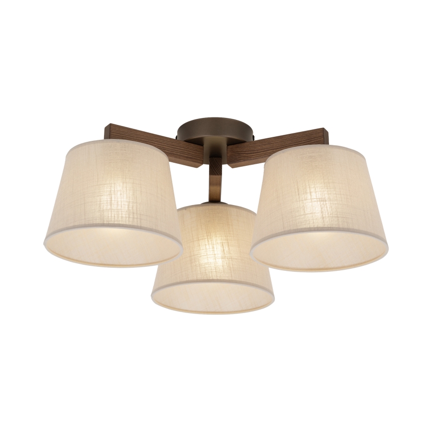 Brilagi - Flush-mount chandelier LATTE 3xE27/60W/230V Pine/Beige