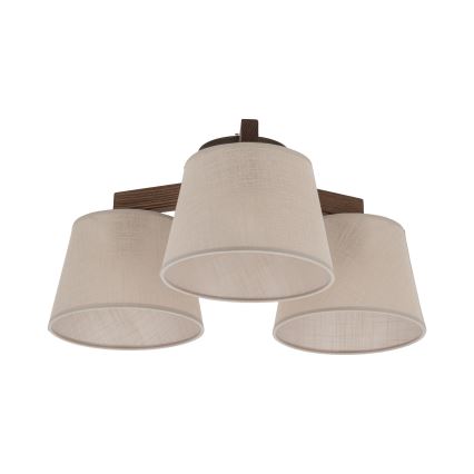 Brilagi - Flush-mount chandelier LATTE 3xE27/60W/230V Pine/Beige