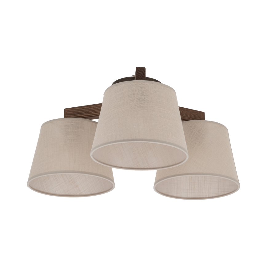Brilagi - Flush-mount chandelier LATTE 3xE27/60W/230V Pine/Beige