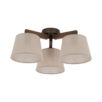 Brilagi - Flush-mount chandelier LATTE 3xE27/60W/230V Pine/Beige