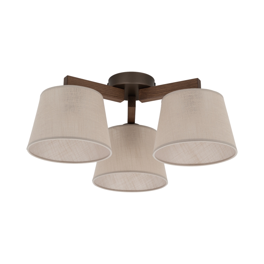 Brilagi - Flush-mount chandelier LATTE 3xE27/60W/230V Pine/Beige