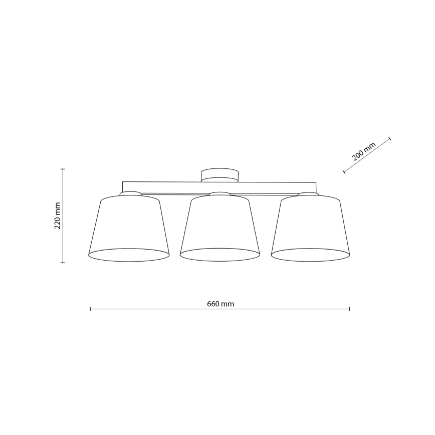 Brilagi - Flush-mount chandelier LATTE SABIA 3xE27/15W/230V pine/white