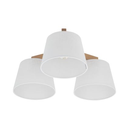 Brilagi - Flush-mount chandelier LATTE SABIA 3xE27/15W/230V pine/white