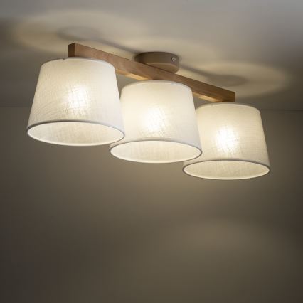 Brilagi - Flush-mount chandelier LATTE SABIA 3xE27/60W/230V pine/white