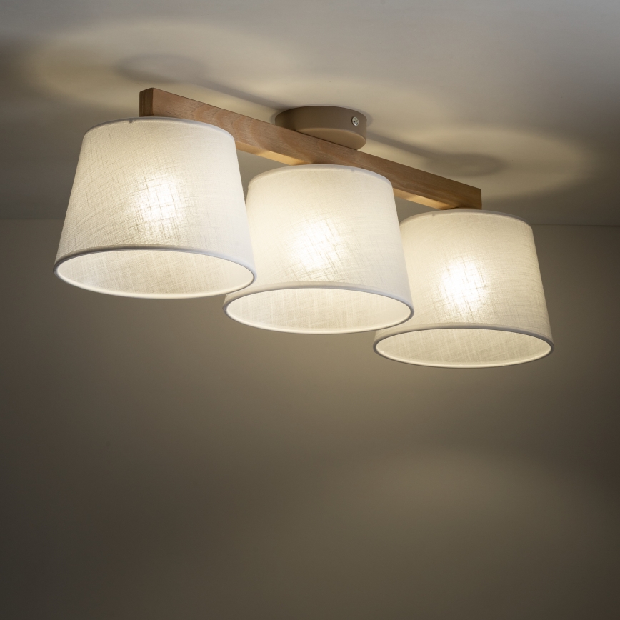 Brilagi - Flush-mount chandelier LATTE SABIA 3xE27/60W/230V pine/white