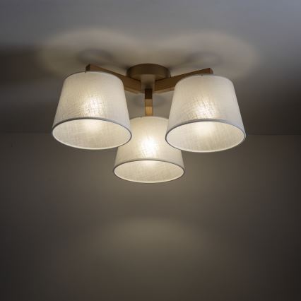 Brilagi - Flush-mount chandelier LATTE SABIA 3xE27/60W/230V pine/white