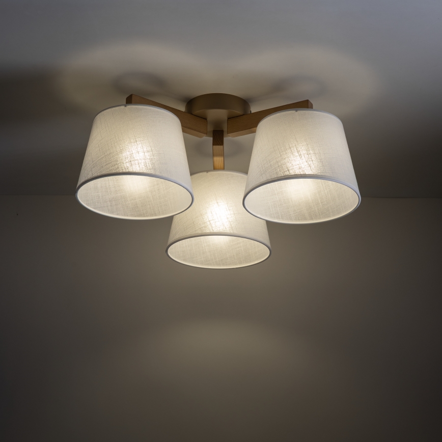 Brilagi - Flush-mount chandelier LATTE SABIA 3xE27/60W/230V pine/white