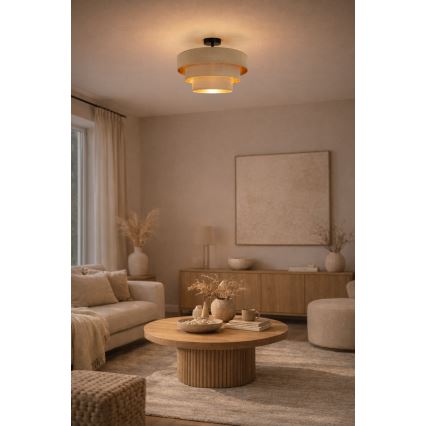 Brilagi - Flush-mount chandelier LUNETA 1xE27/60W/230V Ø 40 cm beige/gold