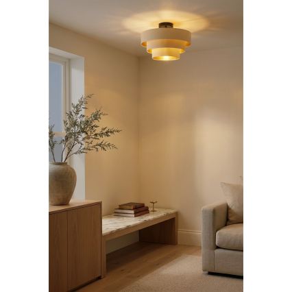 Brilagi - Flush-Mount Chandelier LUNETA 1xE27/60W/230V Ø 40 cm cream/gold