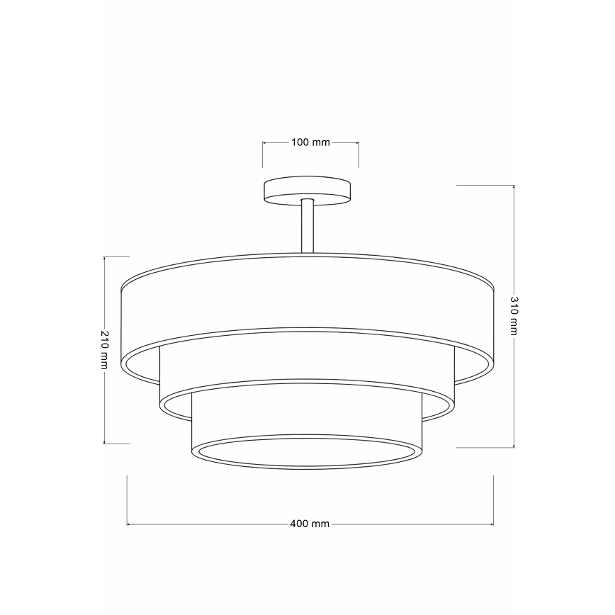 Brilagi - Flush-Mount Chandelier LUNETA 1xE27/60W/230V Ø 40 cm cream/gold