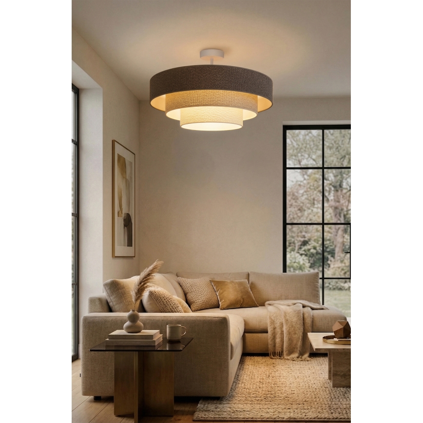 Brilagi - Flush-mount chandelier LUNETA 3xE27/60W/230V diam. 80 cm grey/cream/white