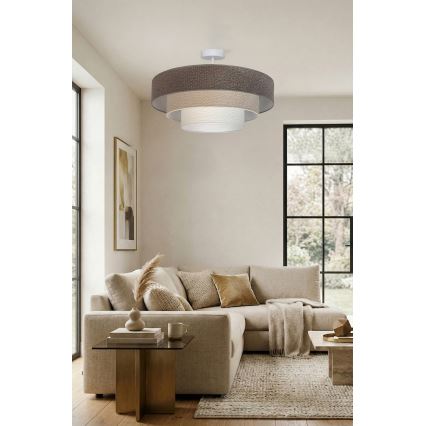 Brilagi - Flush-mount chandelier LUNETA 3xE27/60W/230V diam. 80 cm grey/cream/white