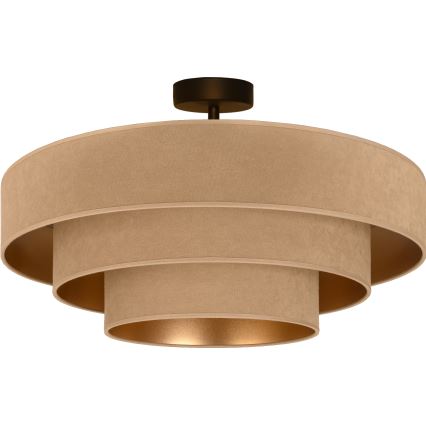 Brilagi - Flush-mount chandelier LUNETA 3xE27/60W/230V Ø 80 cm beige/gold