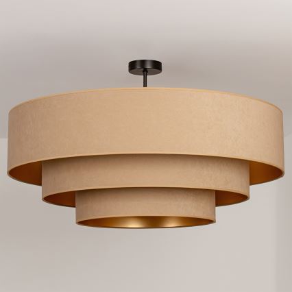 Brilagi - Flush-mount chandelier LUNETA 3xE27/60W/230V Ø 80 cm beige/gold