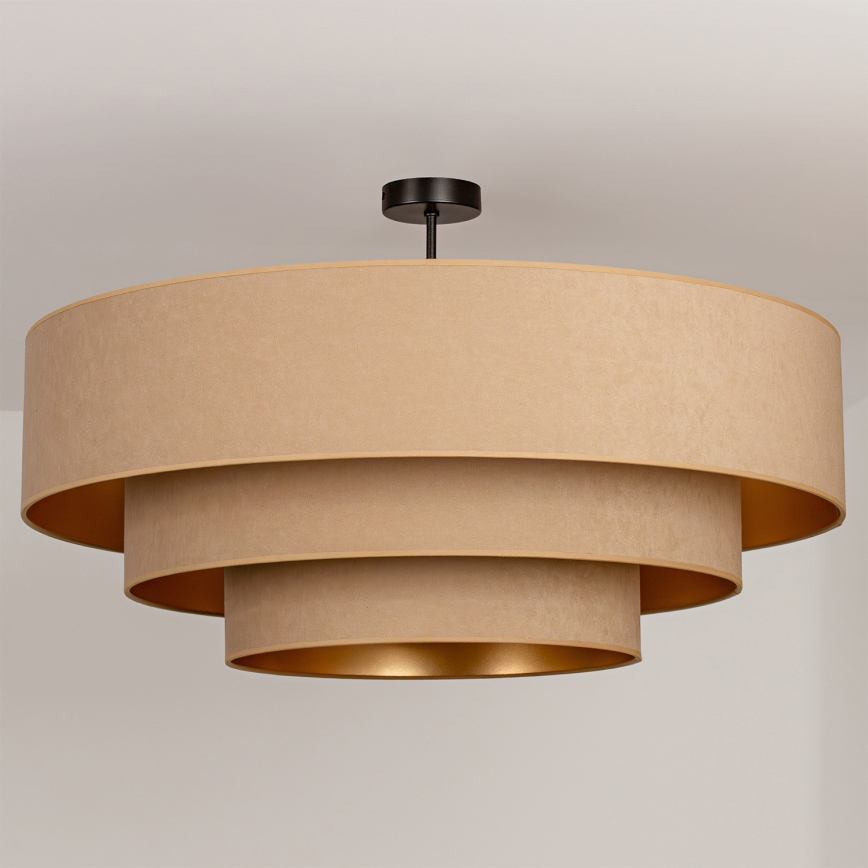 Brilagi - Flush-mount chandelier LUNETA 3xE27/60W/230V Ø 80 cm beige/gold