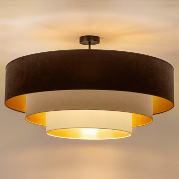 Brilagi - Flush-mount chandelier LUNETA 3xE27/60W/230V Ø 80 cm brown/beige/cream